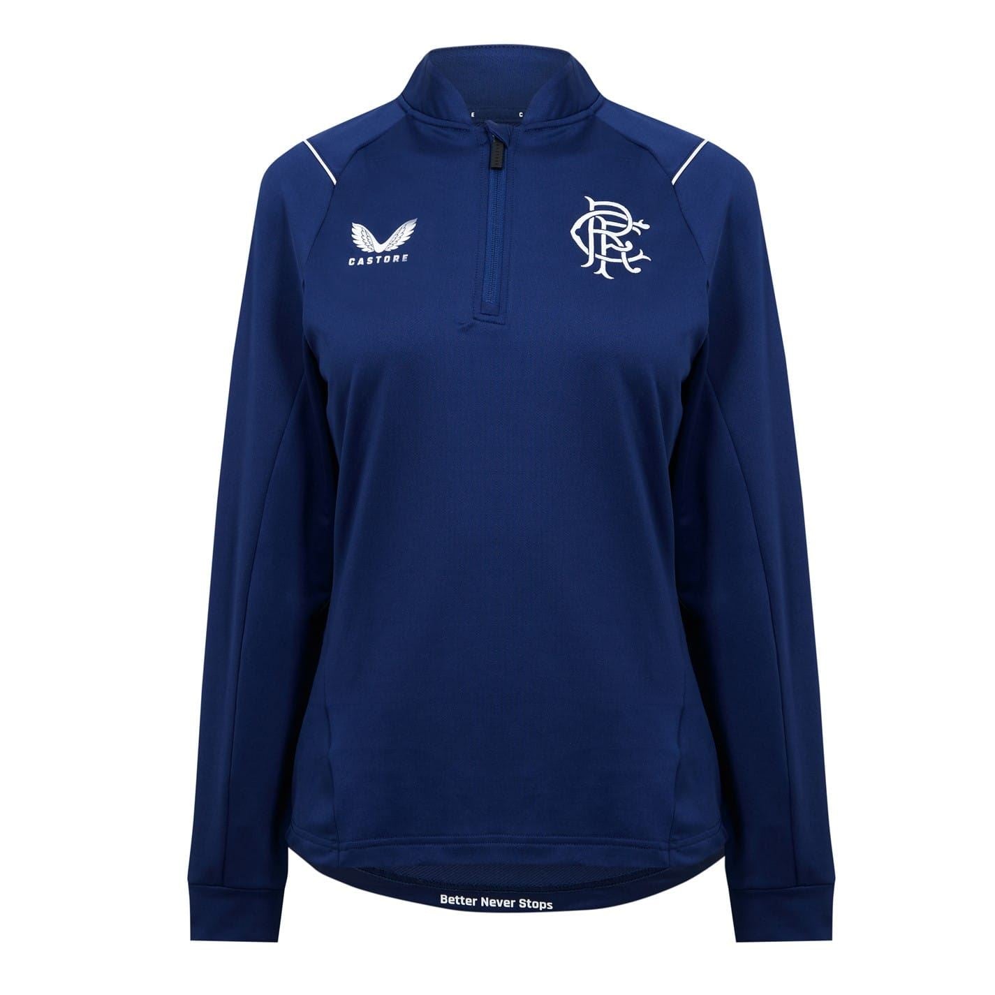 Castore Rangers FC Zip Neck Regular Fit Sweatshirt