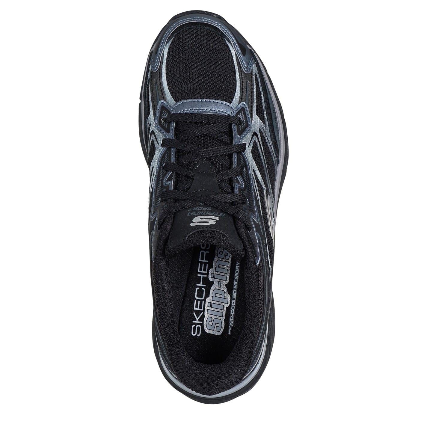 Skechers Metallic Overlay Mesh Lace Up Trainers