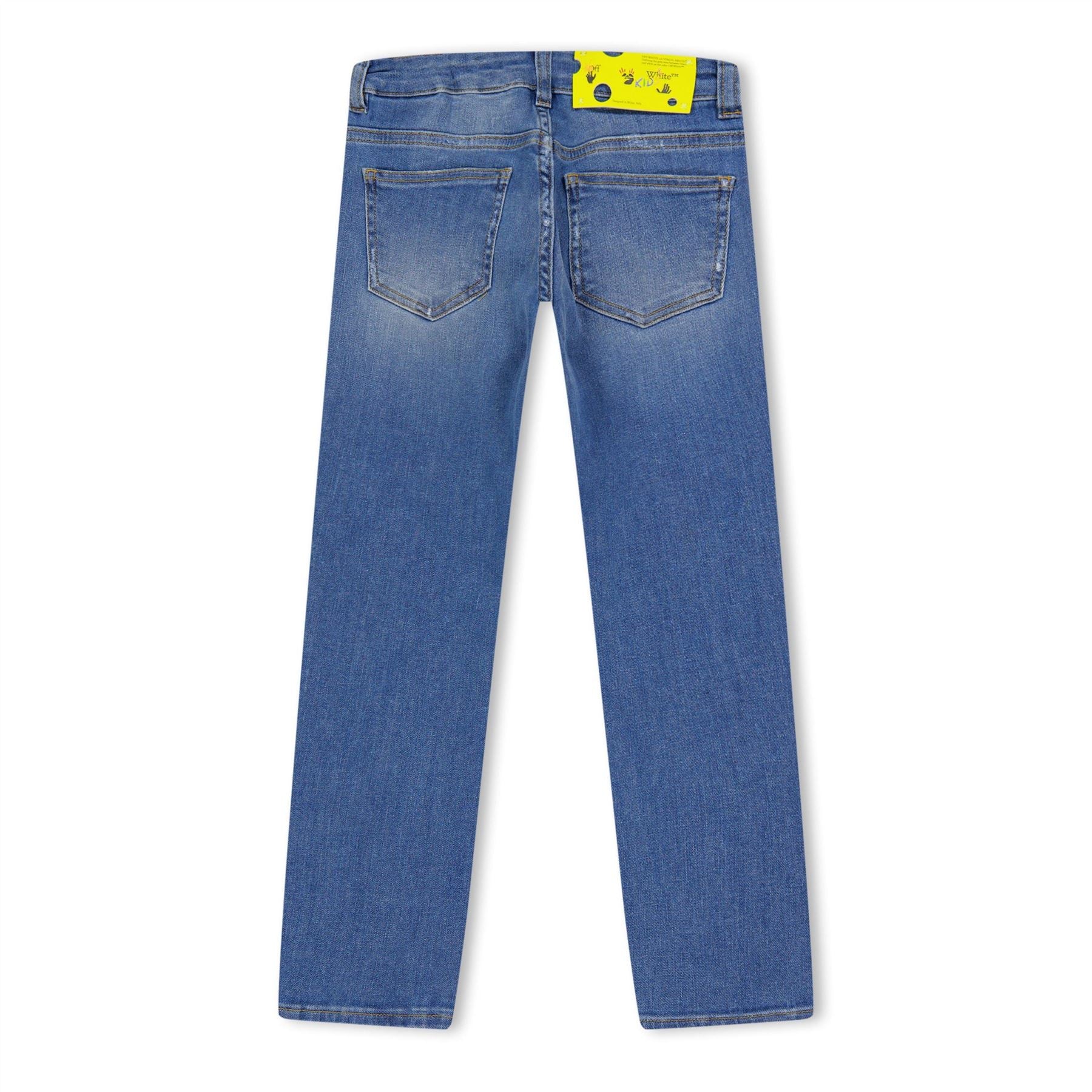 Off White Juniors Logo Band Denim Pants