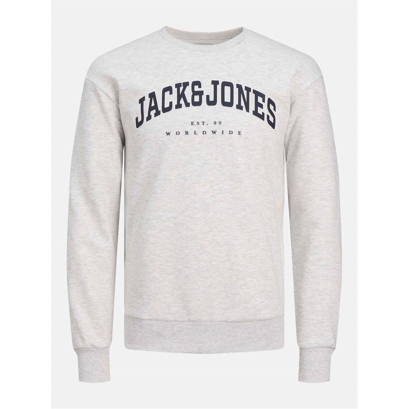 Jack and Jones Varsity Lettering Crew Neck Long Sleeve Sweatshirt