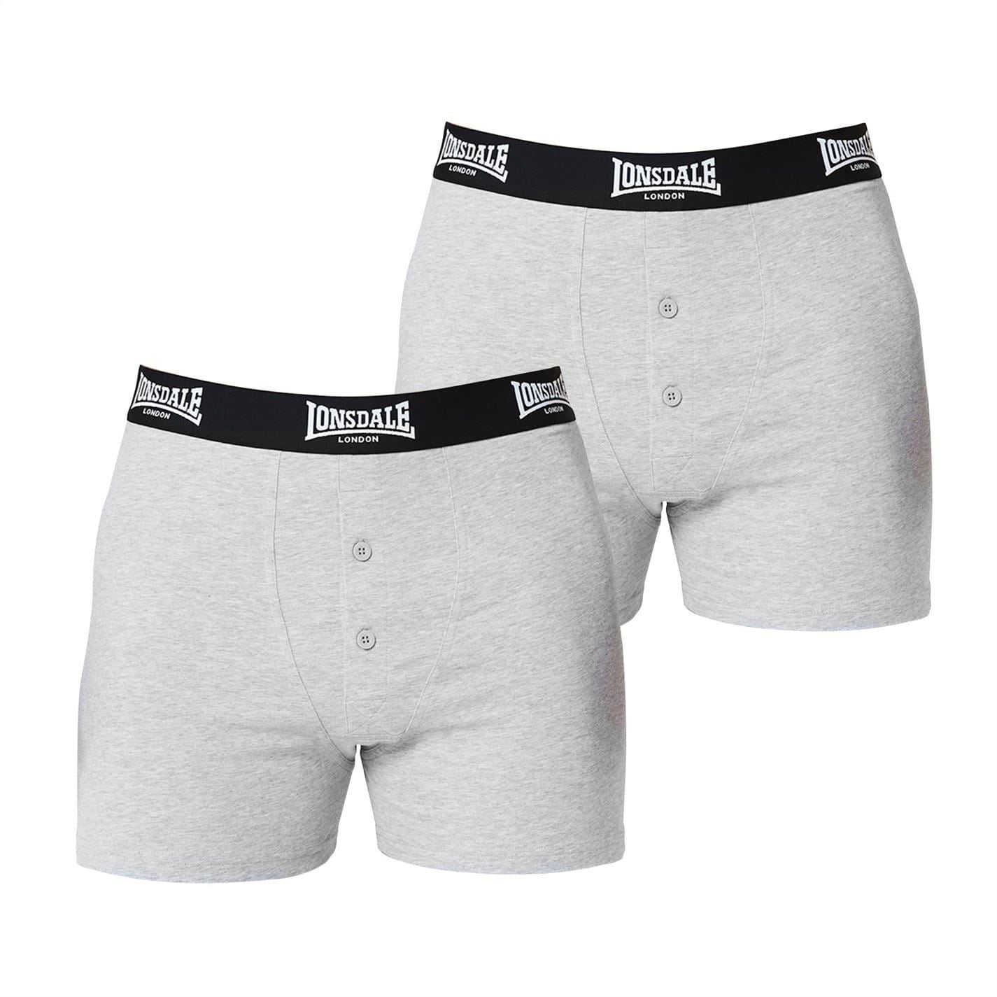 lonsdale Mens 2 Pack Boxer Shorts