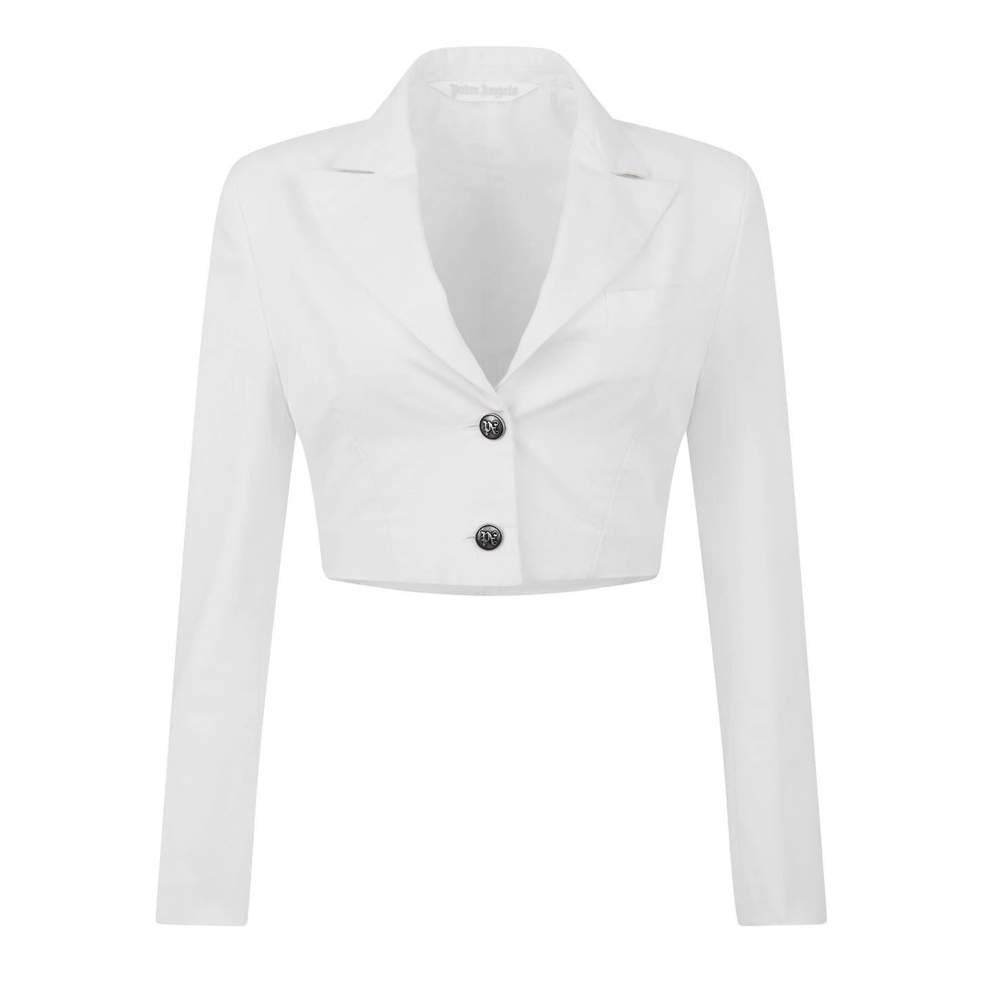Palm Angels Cropped Plunging Neck Blazer