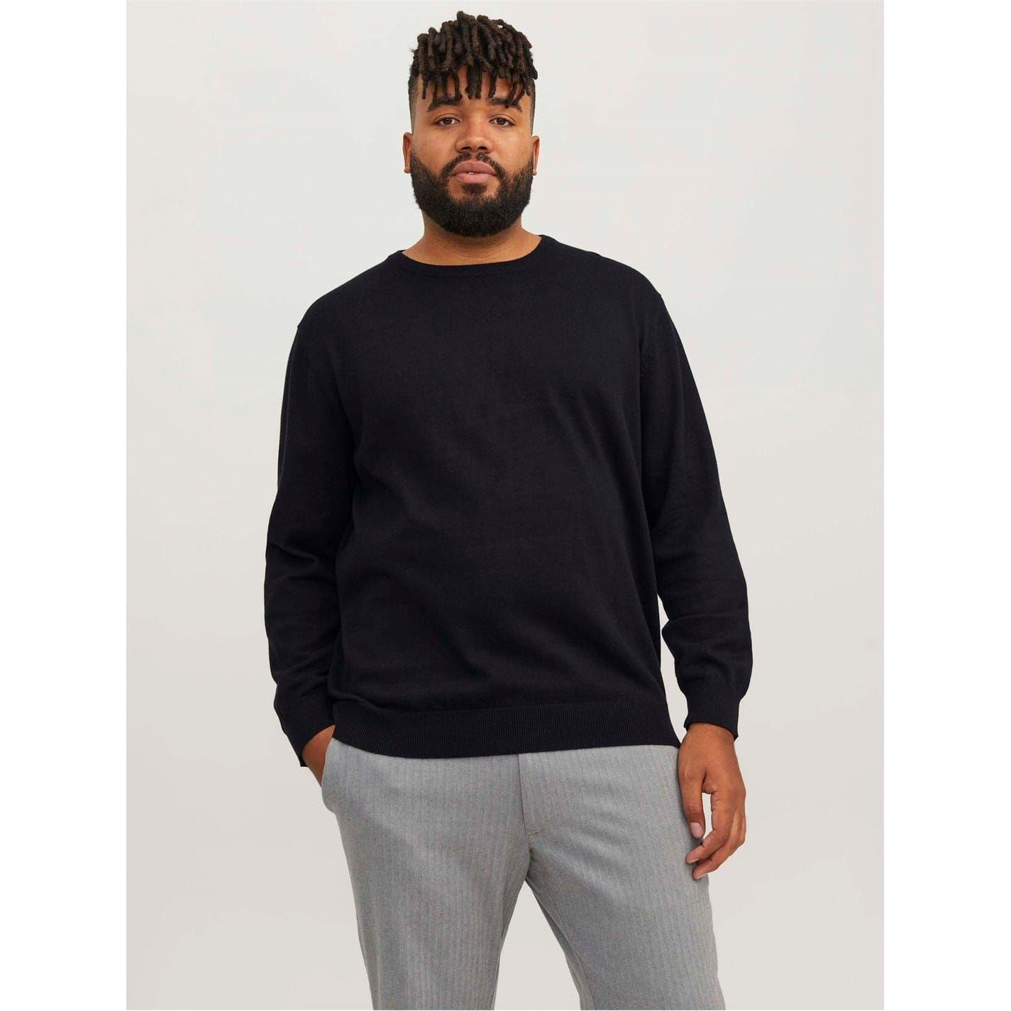 Jack and Jones Plus Crew Neck Long Sleeve Sweater