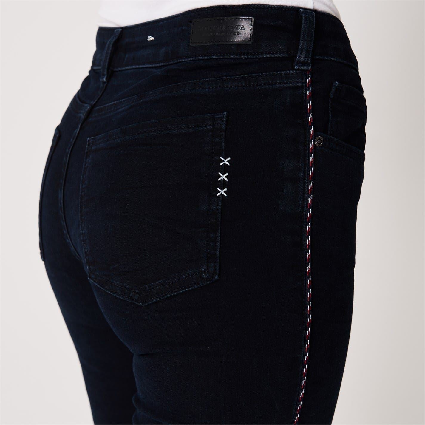 Scotch and Soda Dark Stripe Embroidered Jeans
