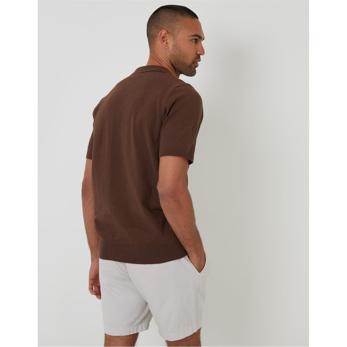 Threadbare Whittley Zip Neck Short Sleeve Polo Shirt
