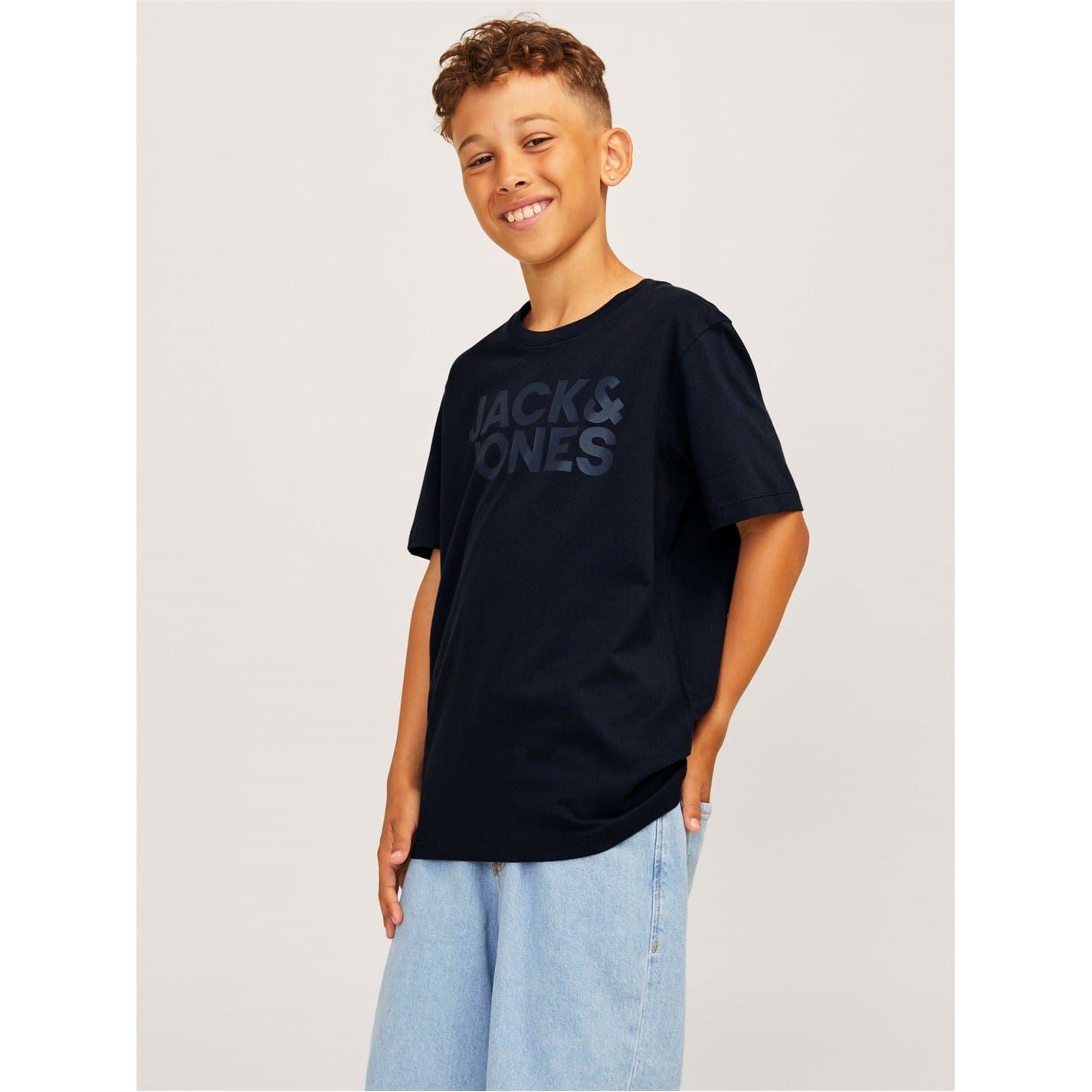 Jack and Jones Logo Print Crew Neck Short Sleeve T-Shirt