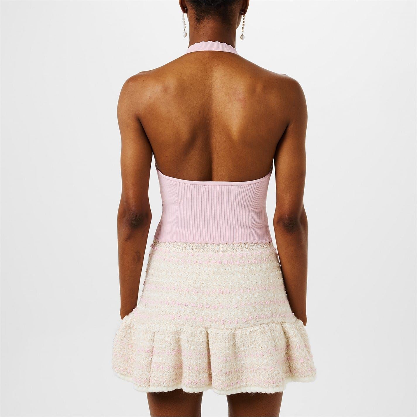 LoveshackFancy Eterna Halter Cropped Slim Tank