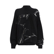 AllSaints Mock Neck Relaxed Fit Long Sleeve Sweater