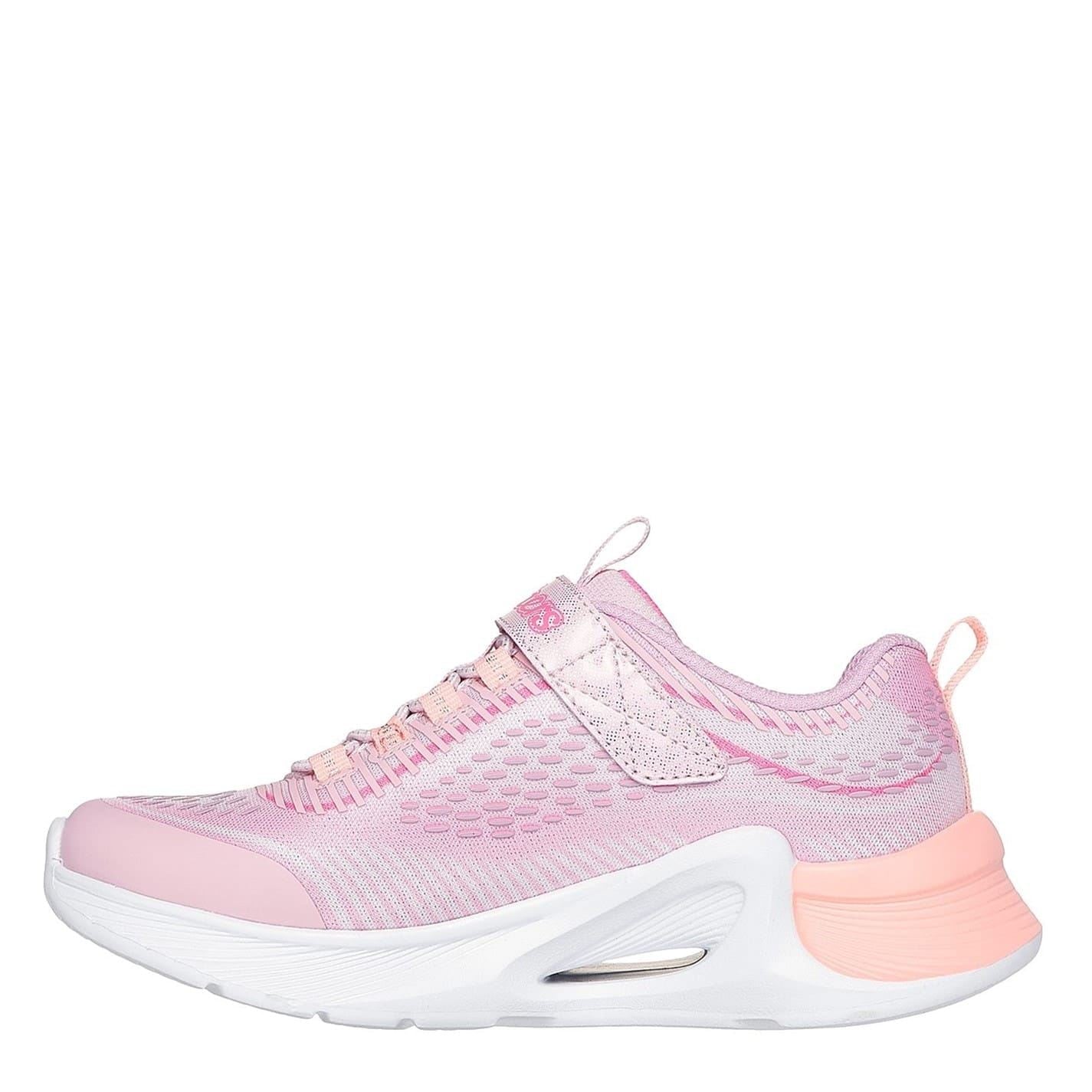 Skechers Sparkle Mesh Print Low Top Sneakers with Bungee Straps