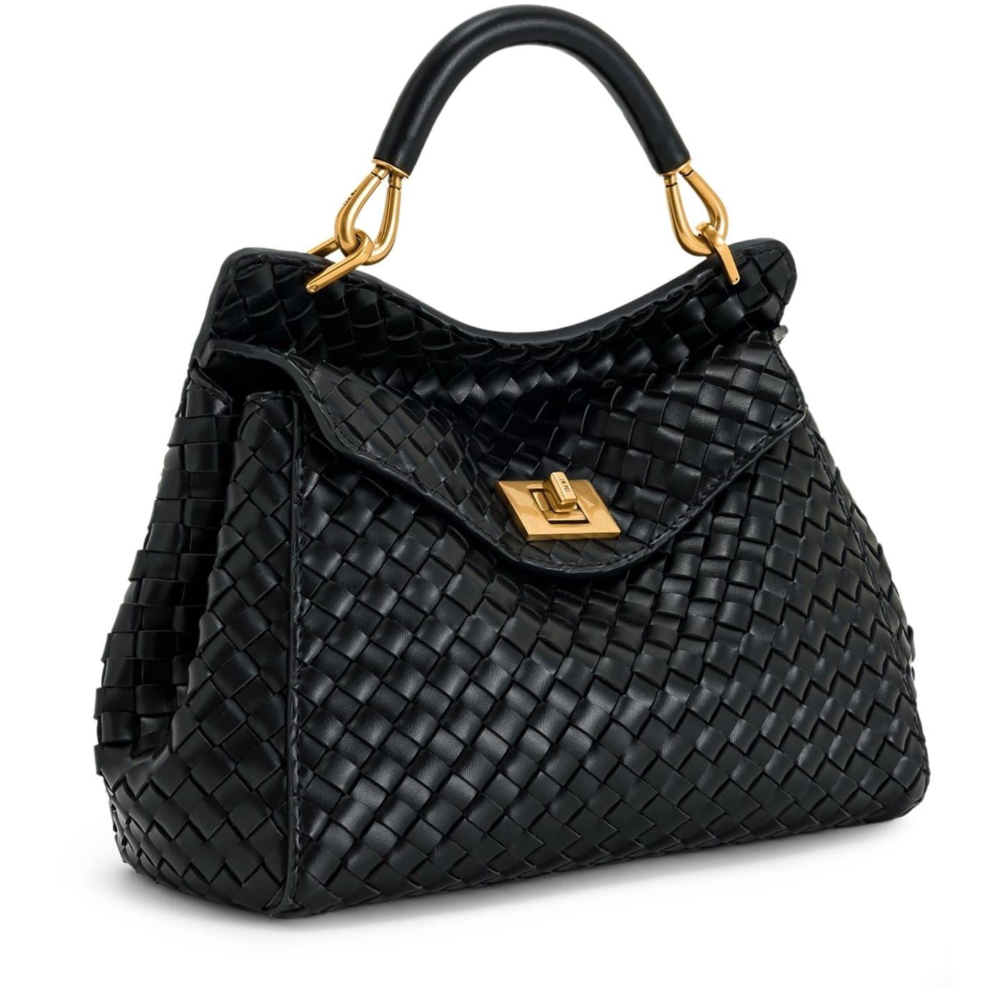 JW Pei Lucia Basket Weave Trapezoid Handbag