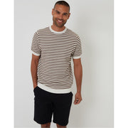 Threadbare Rib Crew Neck Ribbed Collar Short Sleeve T-Shirt