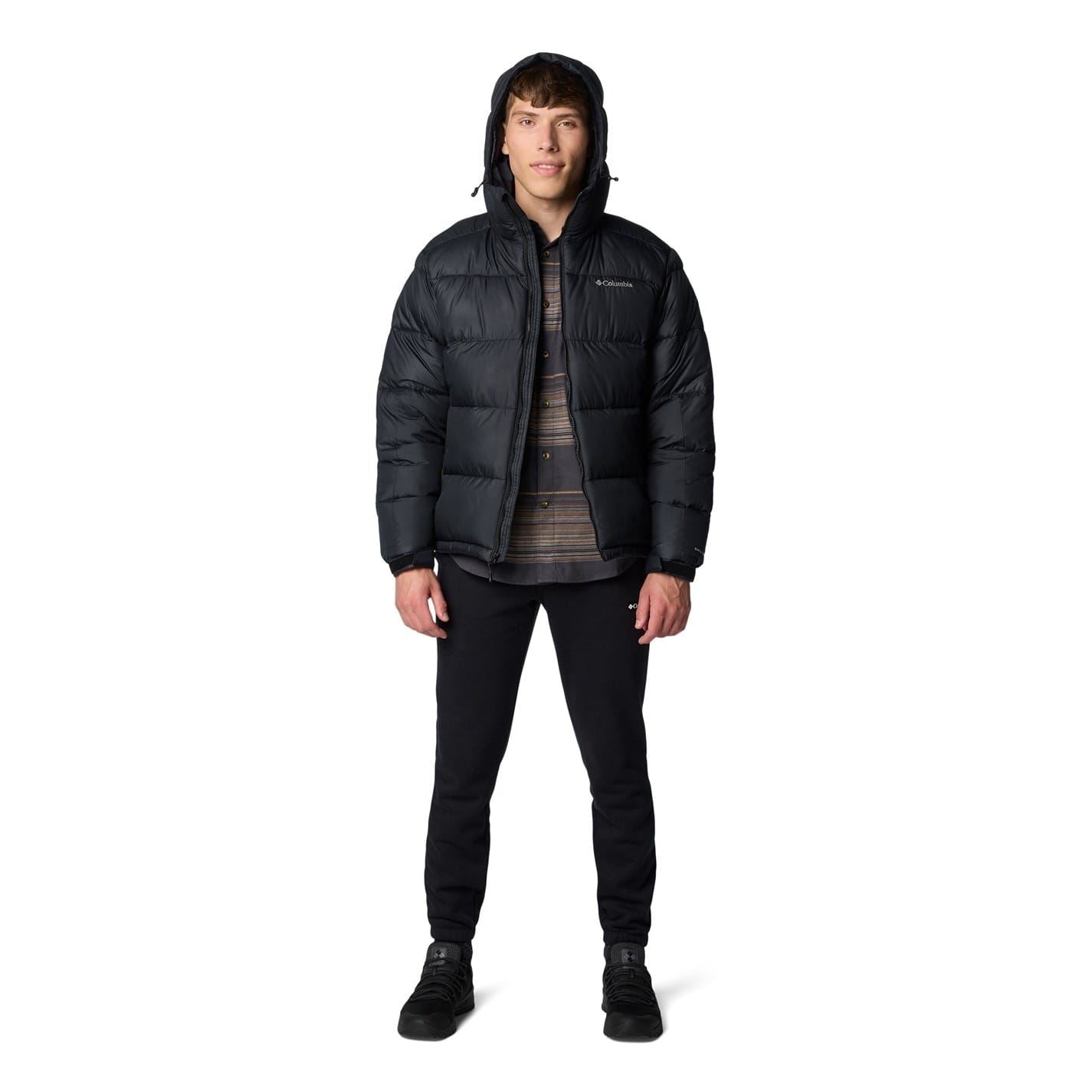 Columbia Pike Hooded Solid Patterned Puffer Jacket