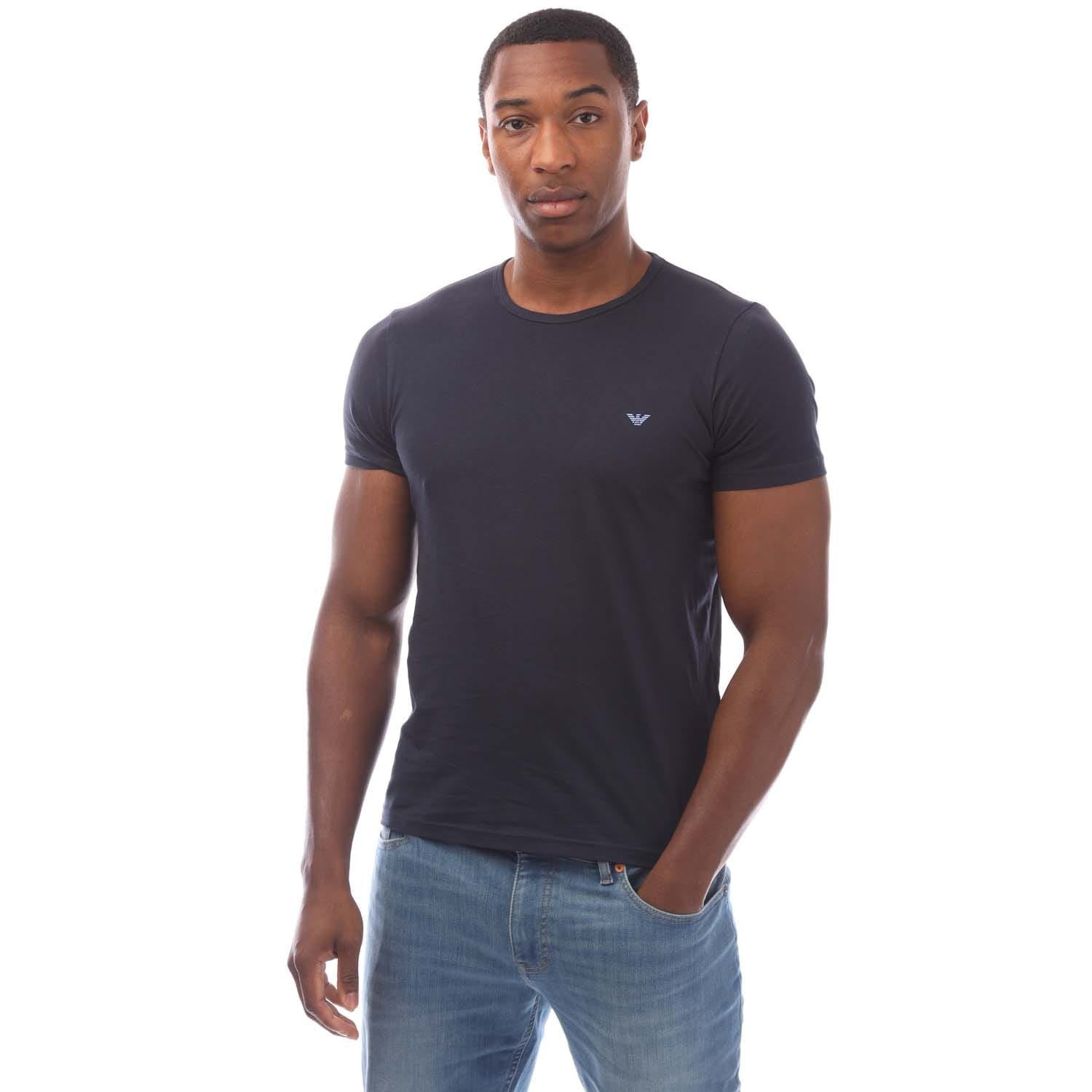 Emporio Armani Mens 2 Pack Assorted Crew Neck T-Shirt