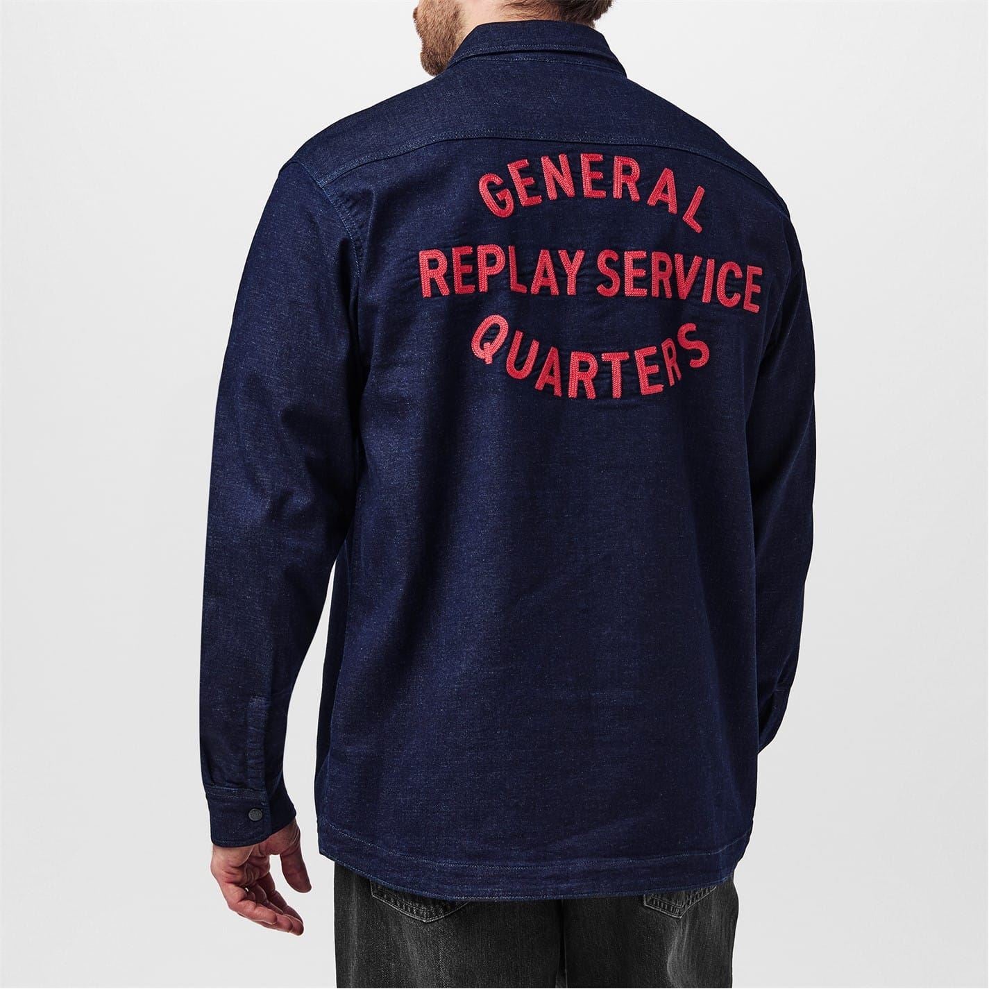 Replay Embroidered Lettering Overshirt