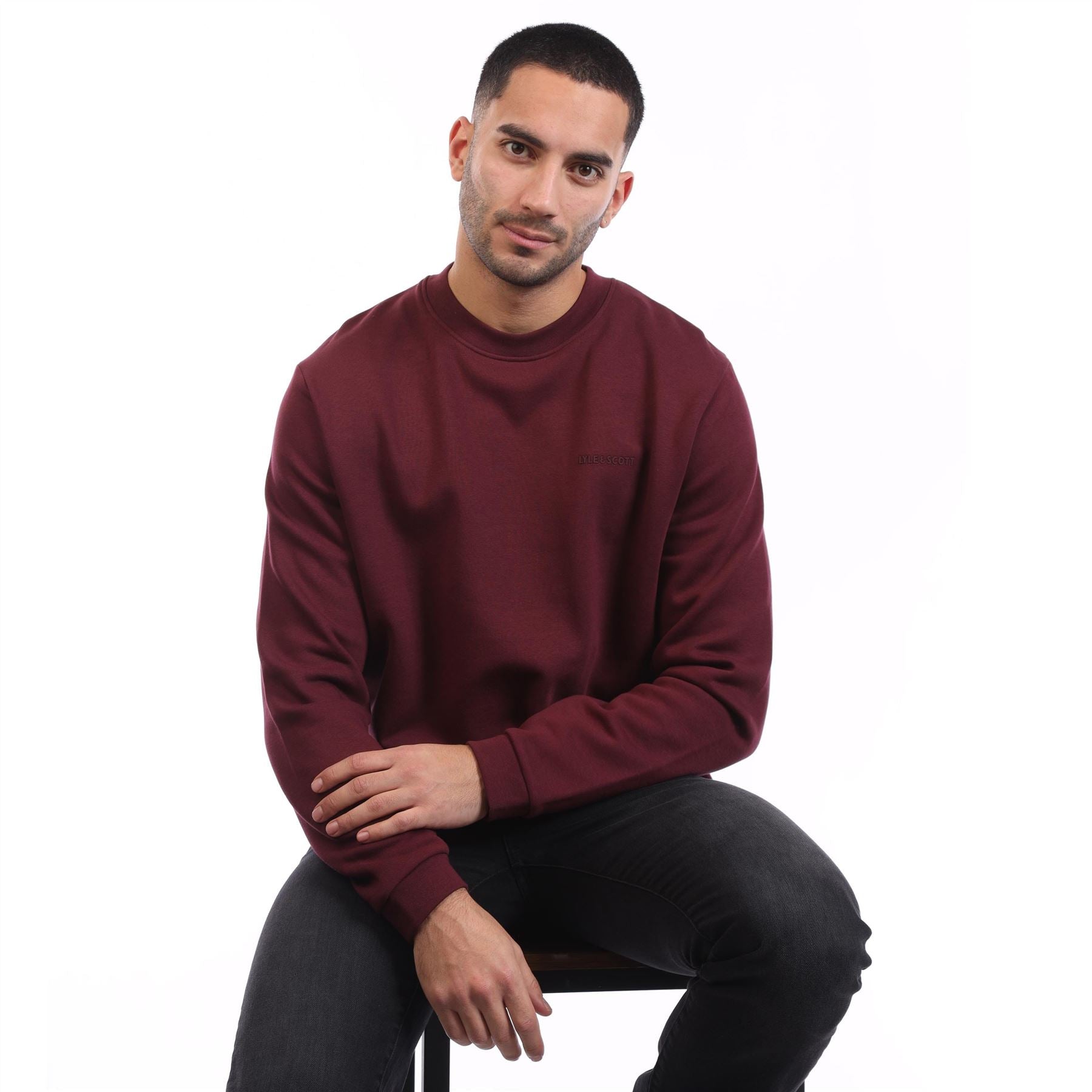 Lyle And Scott Logo Brushback Crewneck Jumper