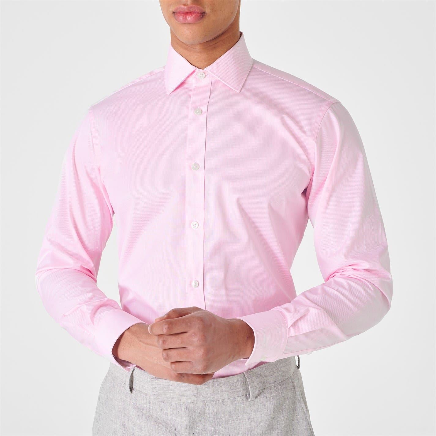 Haines and Bonner Tailor Fit Regular Collar Stripe Poplin Shirt