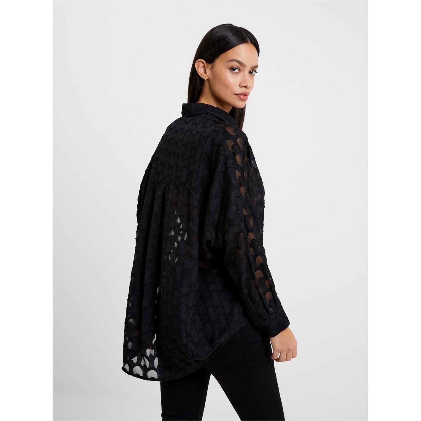 French Connection Burn Out Popover Shirt