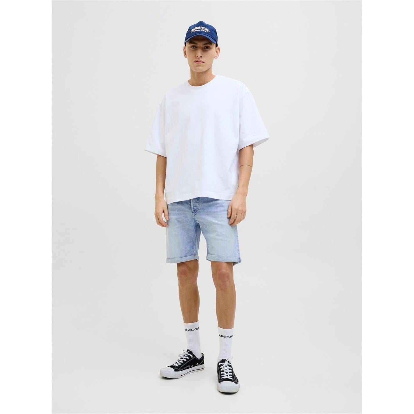 Jack and Jones Rick Denim Bermuda Shorts with Banded Hem