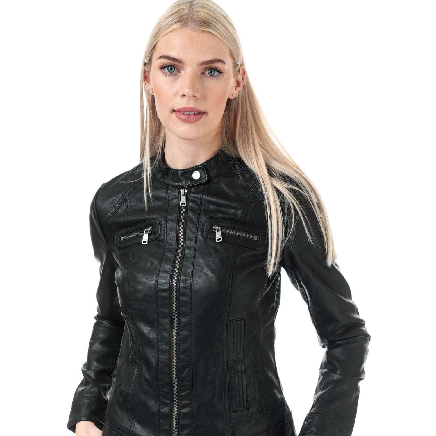 Only Bandit Faux Leather Biker Jacket
