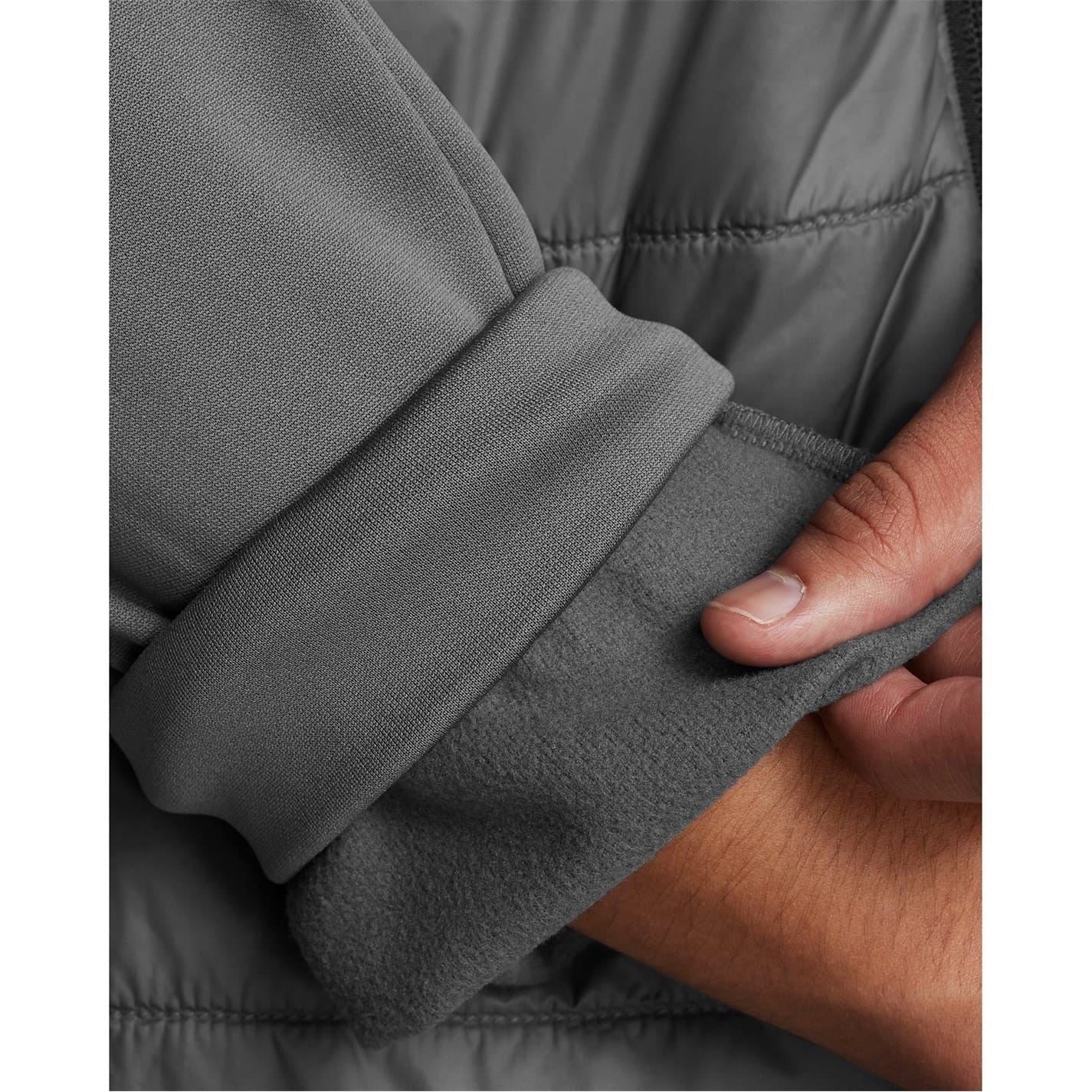 Under Armour Solid Patterned Hooded Neck Ribbed Cuff Fleece Jacket