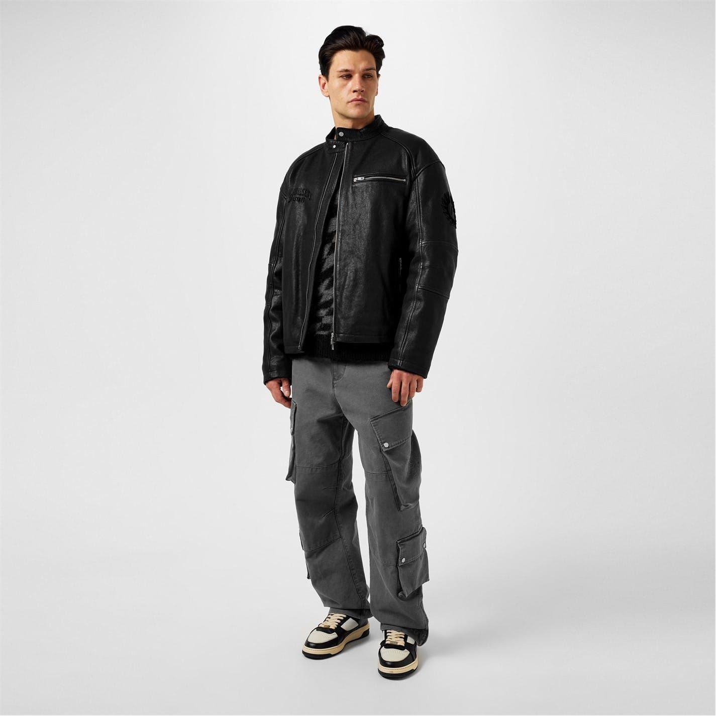 Represent X Belong Sleeve T-Shirtaff Leather Race Jacket