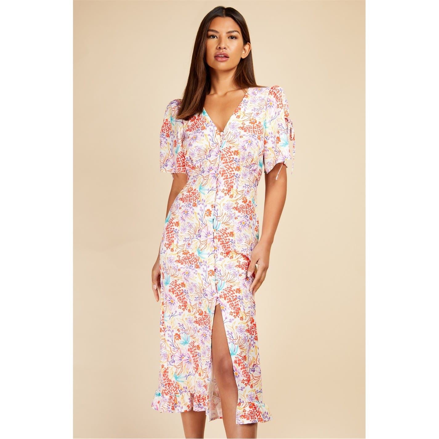 Little Mistress V-Neck Short Sleeve Maxi Dress