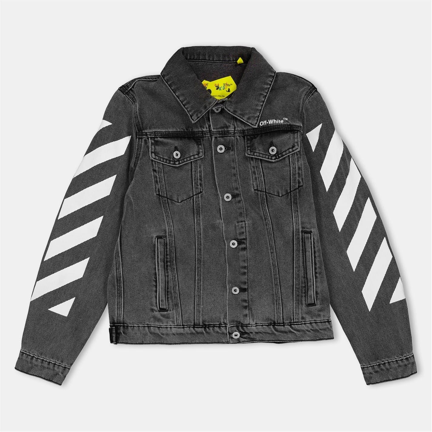 Off White Striped Denim Jacket
