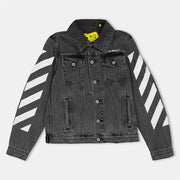Off White Striped Denim Jacket