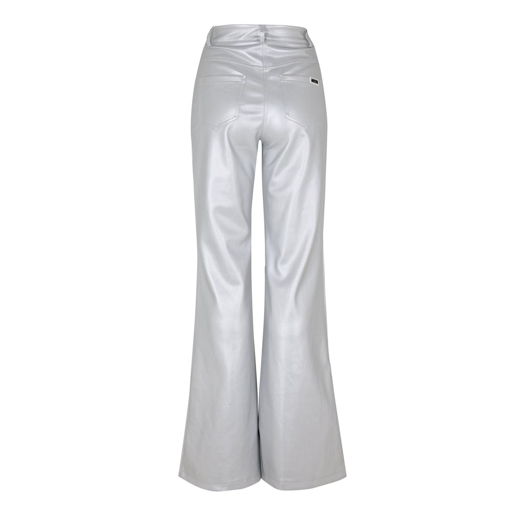 Amylynn Lupe Metal Badge Solid Patterned Flared Trousers