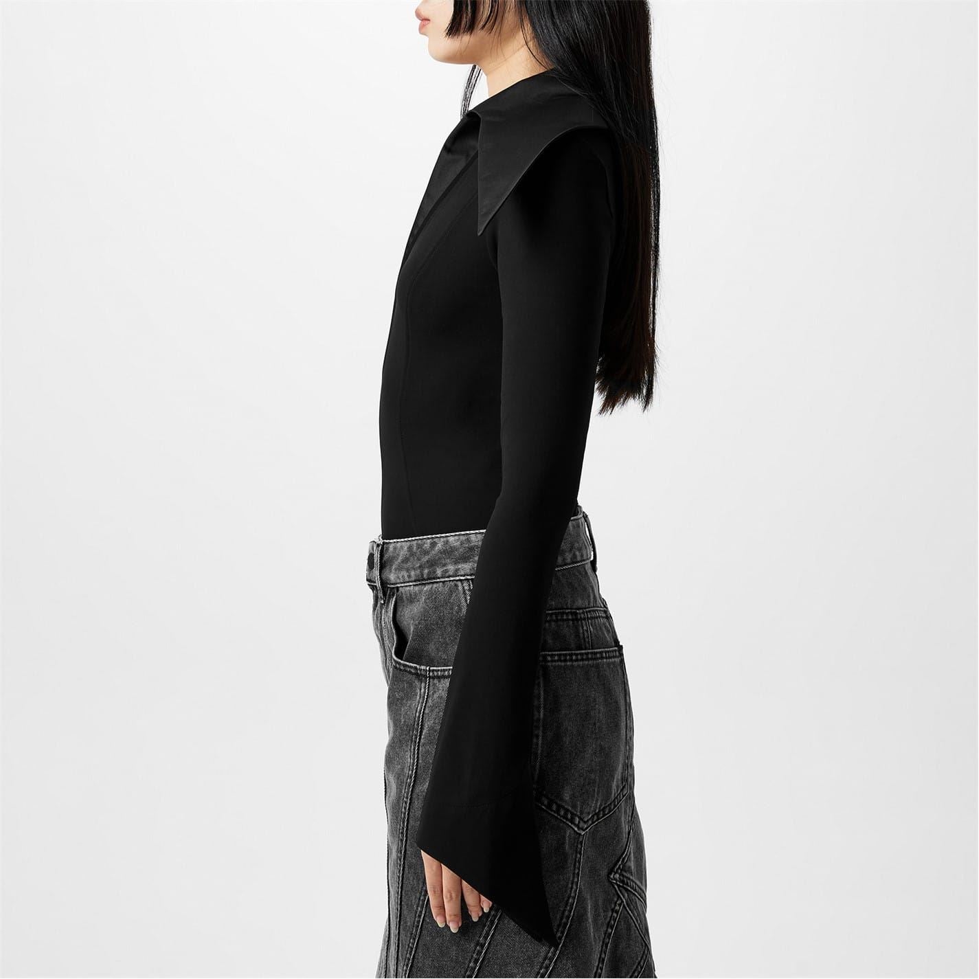 Mugler Spiky Collar Bodysuit