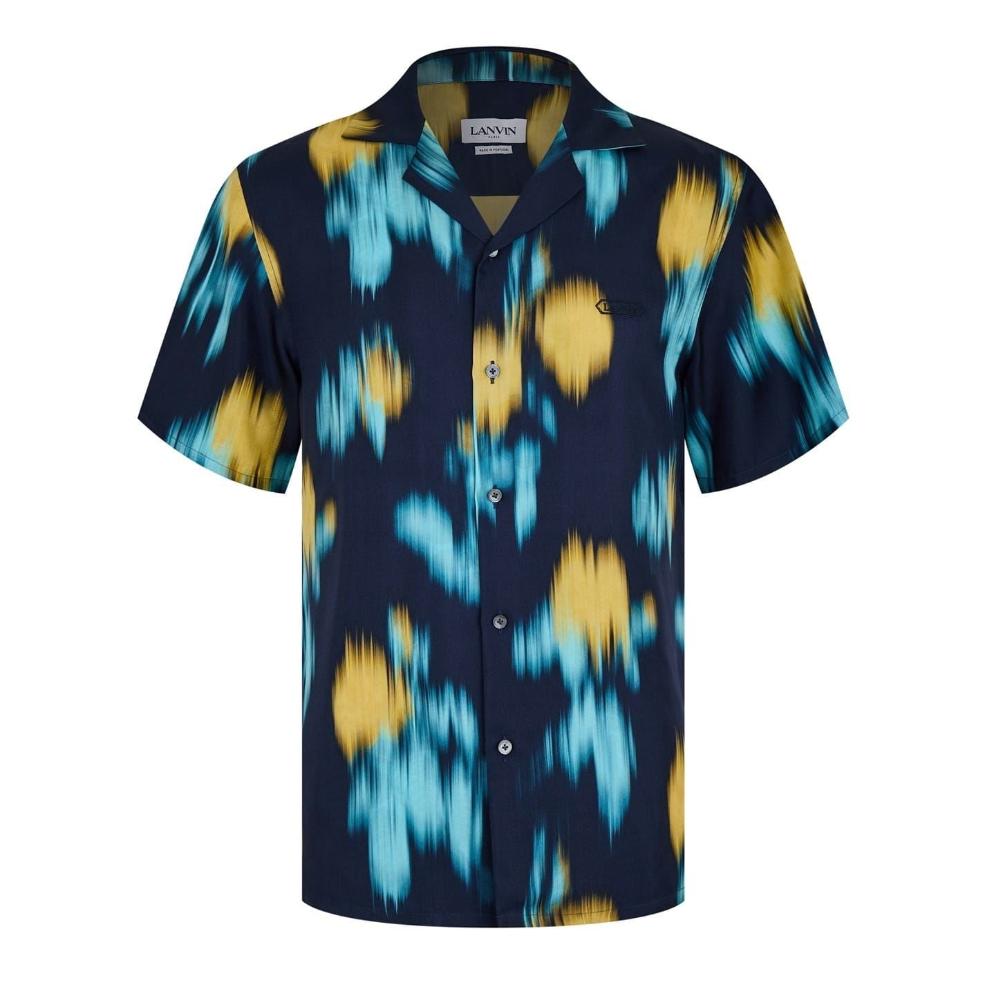 Lanvin Blurred Floral Print Bowling Shirt