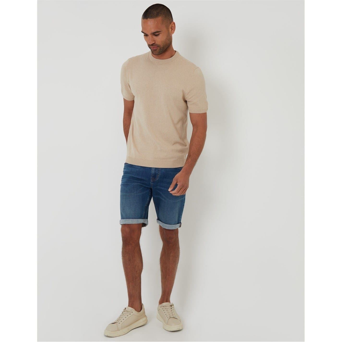 Threadbare Rib Crew Neck Short Sleeve Regular Fit T-Shirt