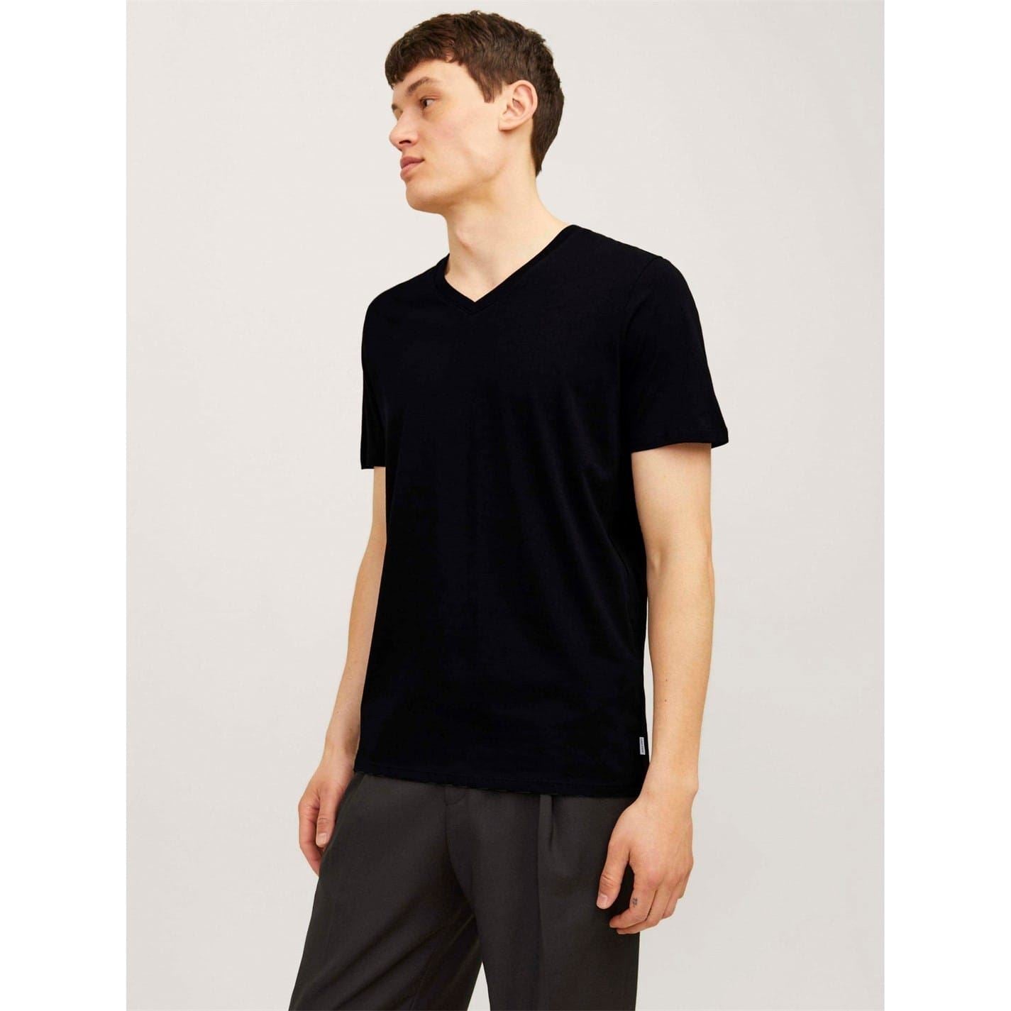 Jack and Jones V-Neck Short Sleeve Regular Fit T-Shirt 2 Pack