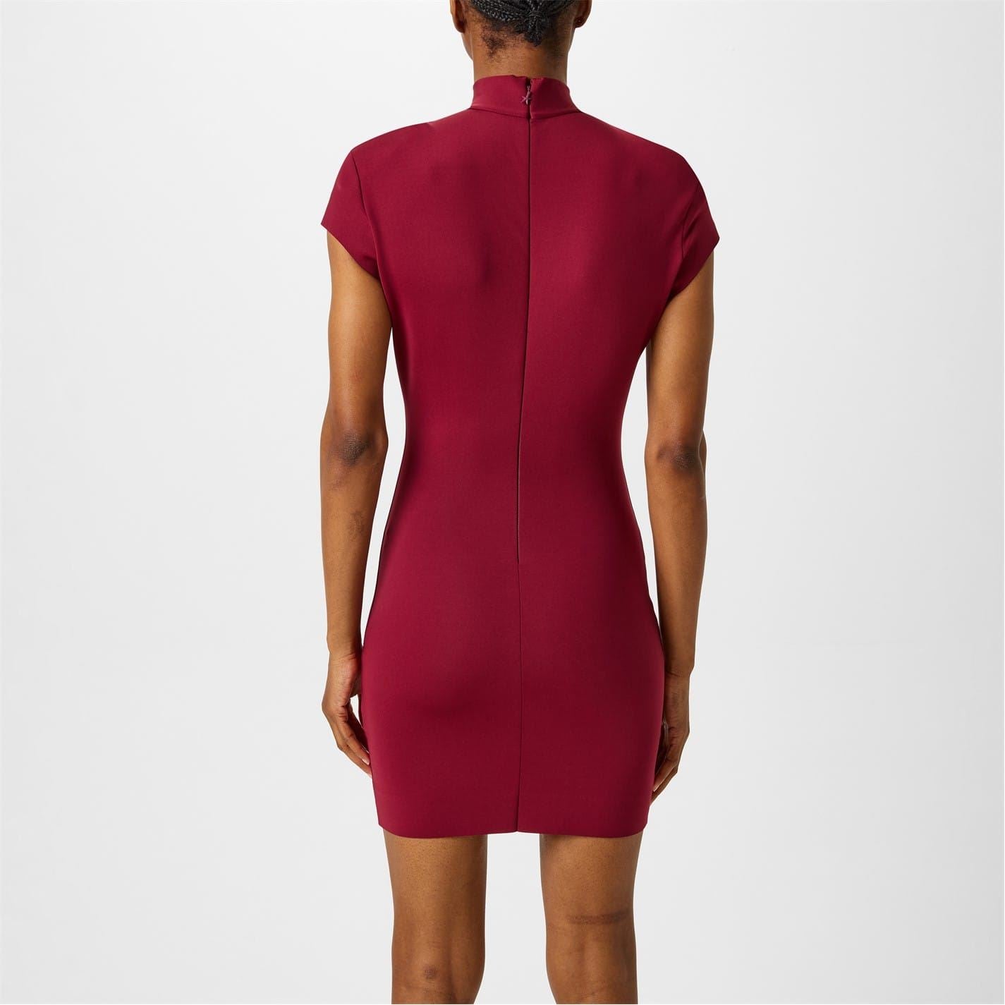 Mugler Short Sleeve Cut Out Star Dress