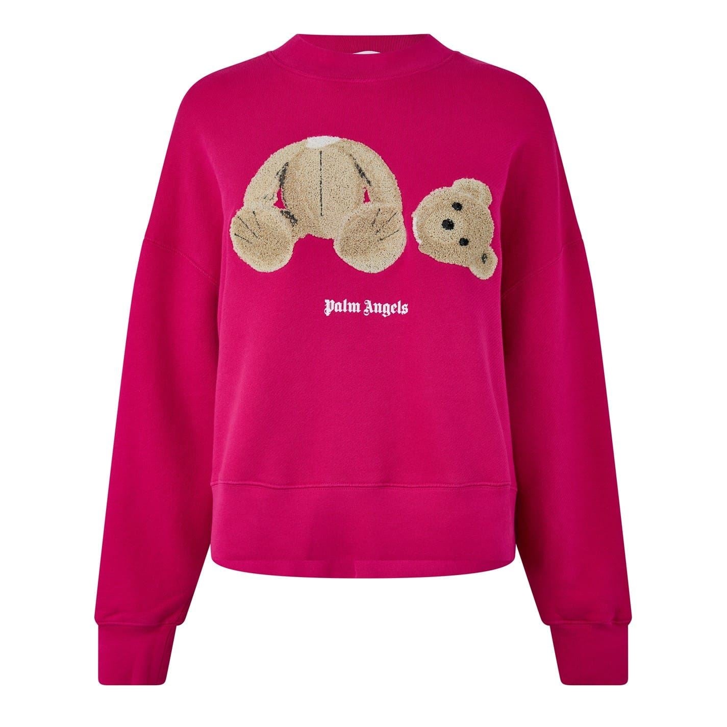 Palm Angels Bear Graphic Relaxed Fit Crew Neck Sweater