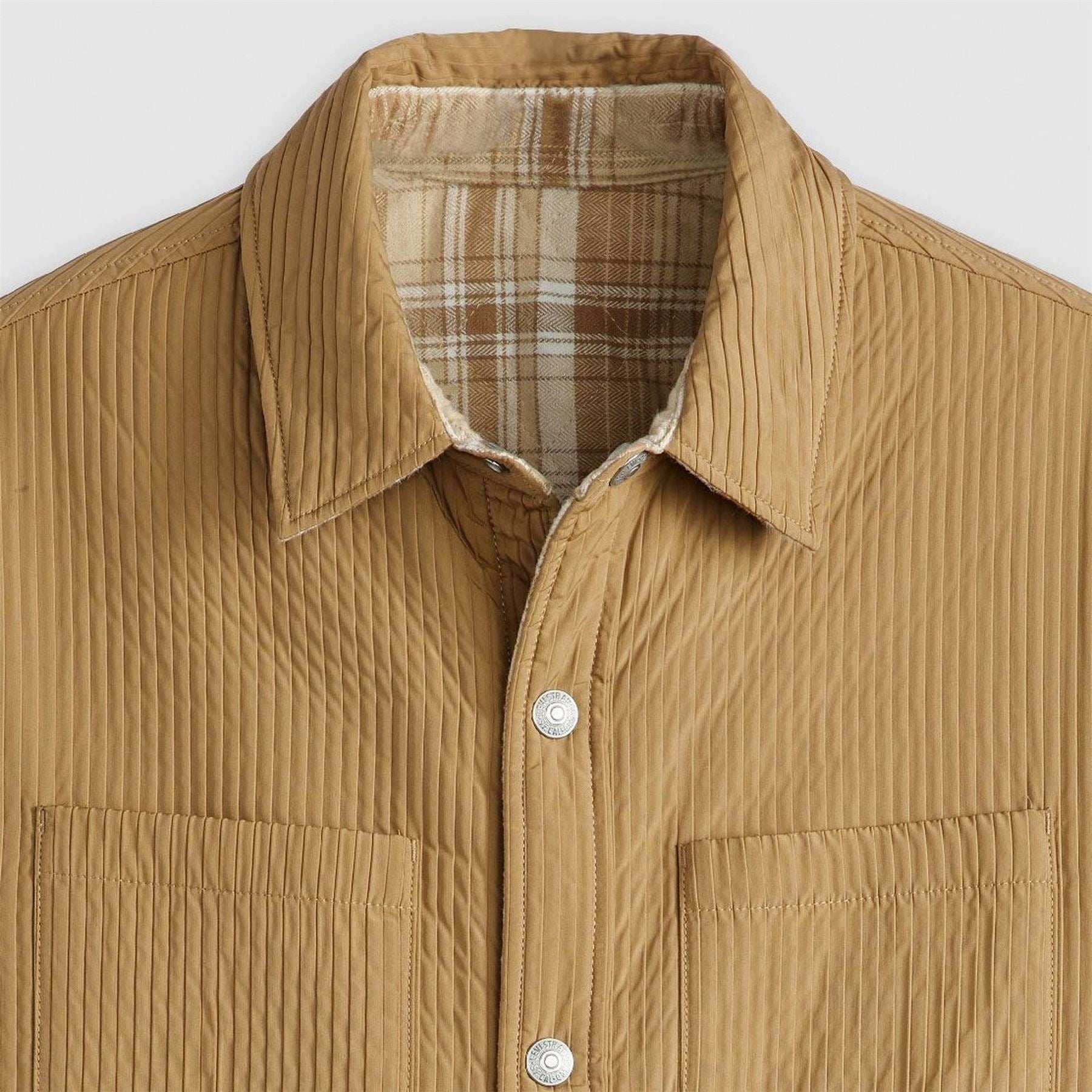 Levis Bryant Snap Button Solid Patterned Overshirt