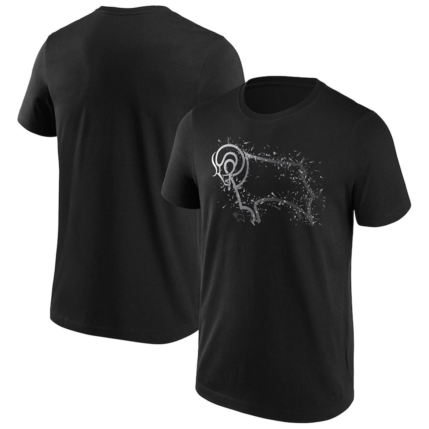 Derby County FC Mens Shatter Logo T-Shirt
