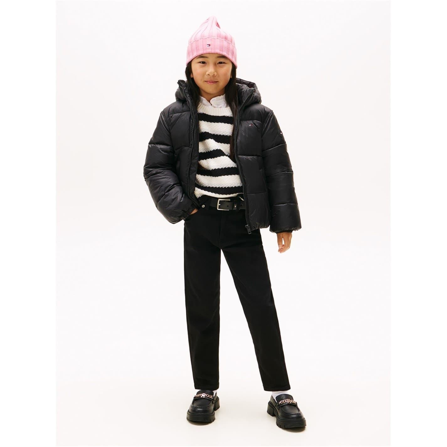 Tommy Hilfiger Solid Patterned Hooded Puffer Jacket