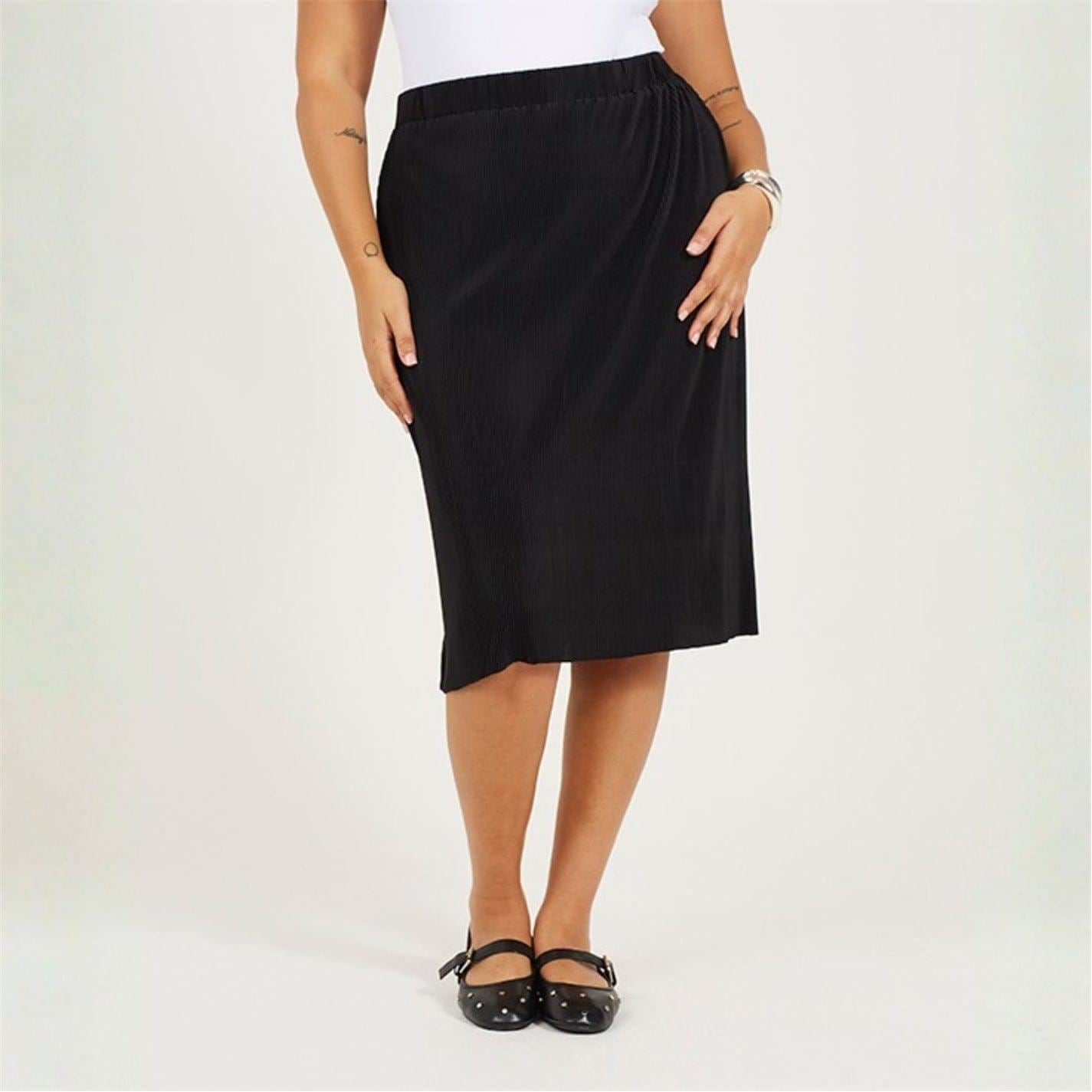 Brave Soul Womens Plus Size Plisse Midi Skirt