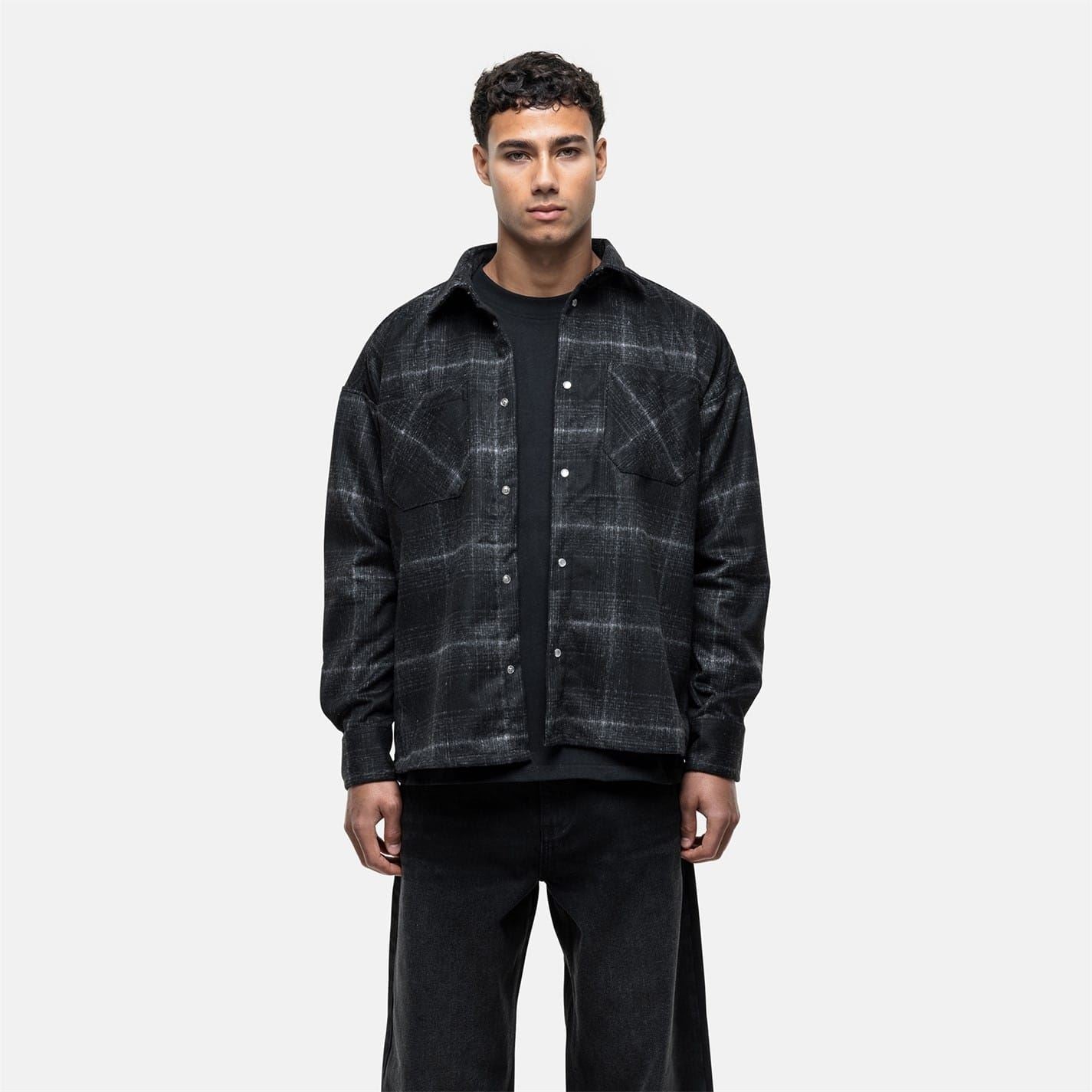 Good For Nothing Blend Check Overshirt Black