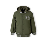 Minoti Boys Baseball Jacket Detachable Hood Embroidery Khaki