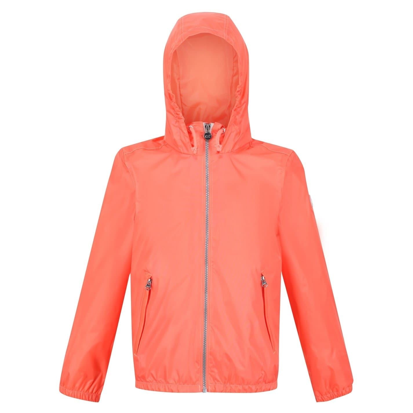 Regatta Catkin Hooded Double Zipped Pocket Rain Jacket