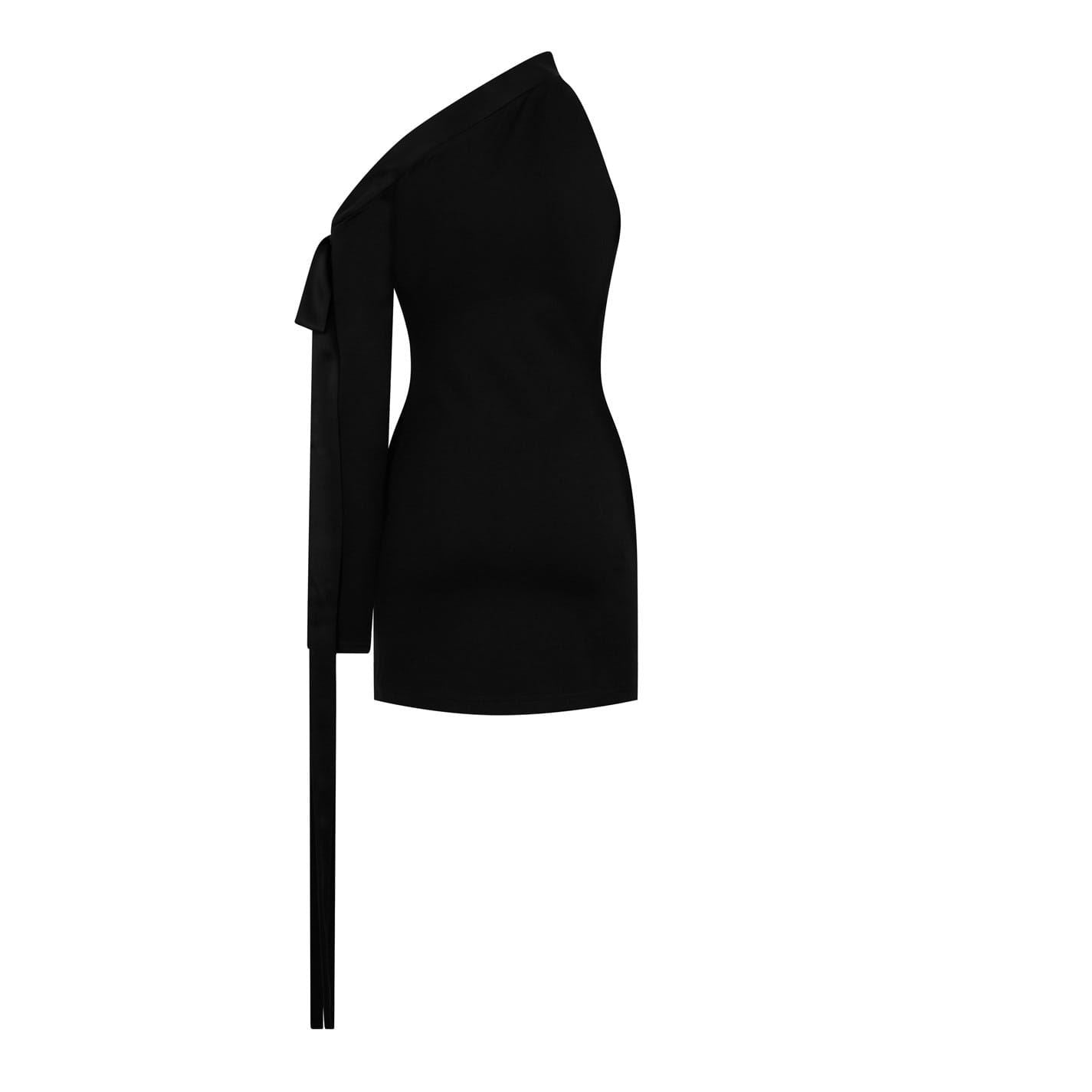 David Koma Bow One Shoulder Mini Dress