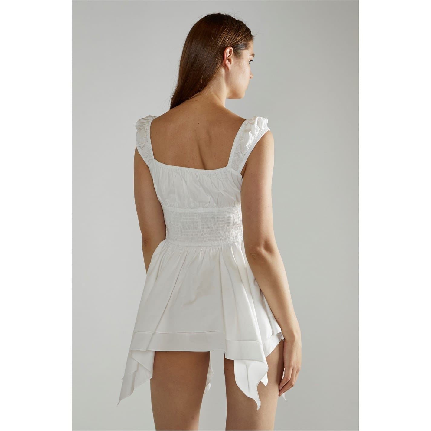 Narrated White Skater Mini Dress