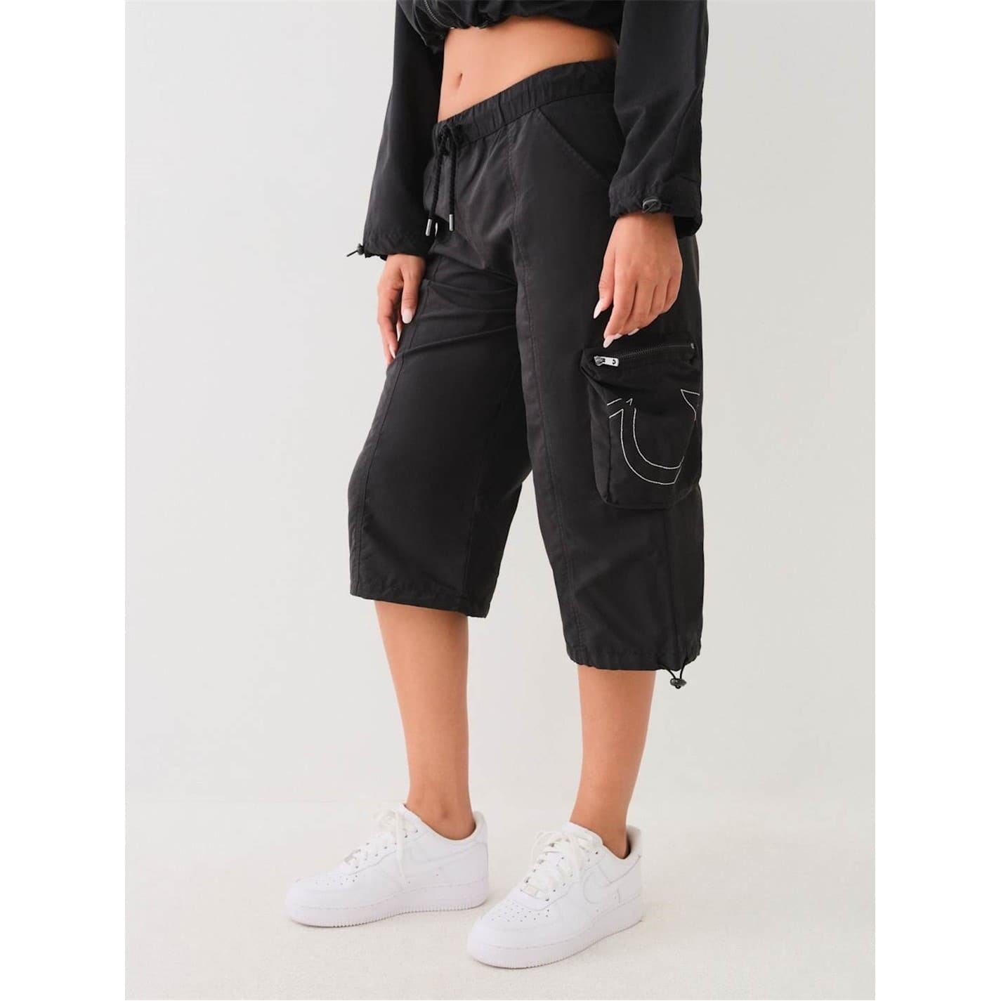 True Religion Horseshoe Graphic Wide Leg Cargo Pants