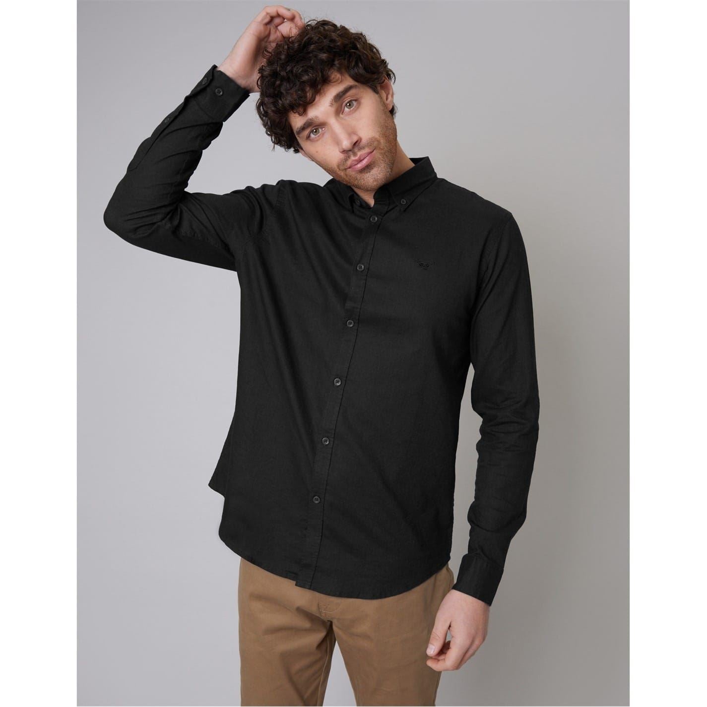 Threadbare Regular Fit Long Sleeve Button Down Collar Shirt