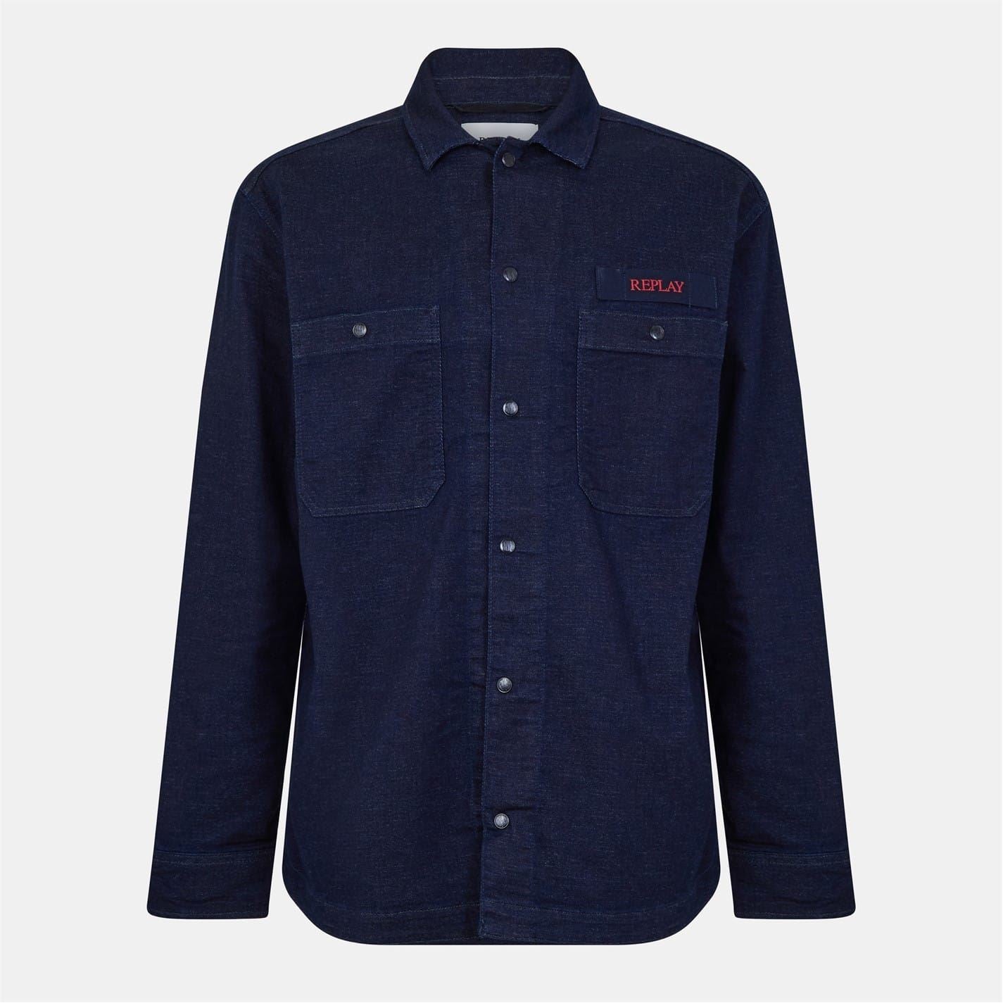 Replay Embroidered Lettering Overshirt