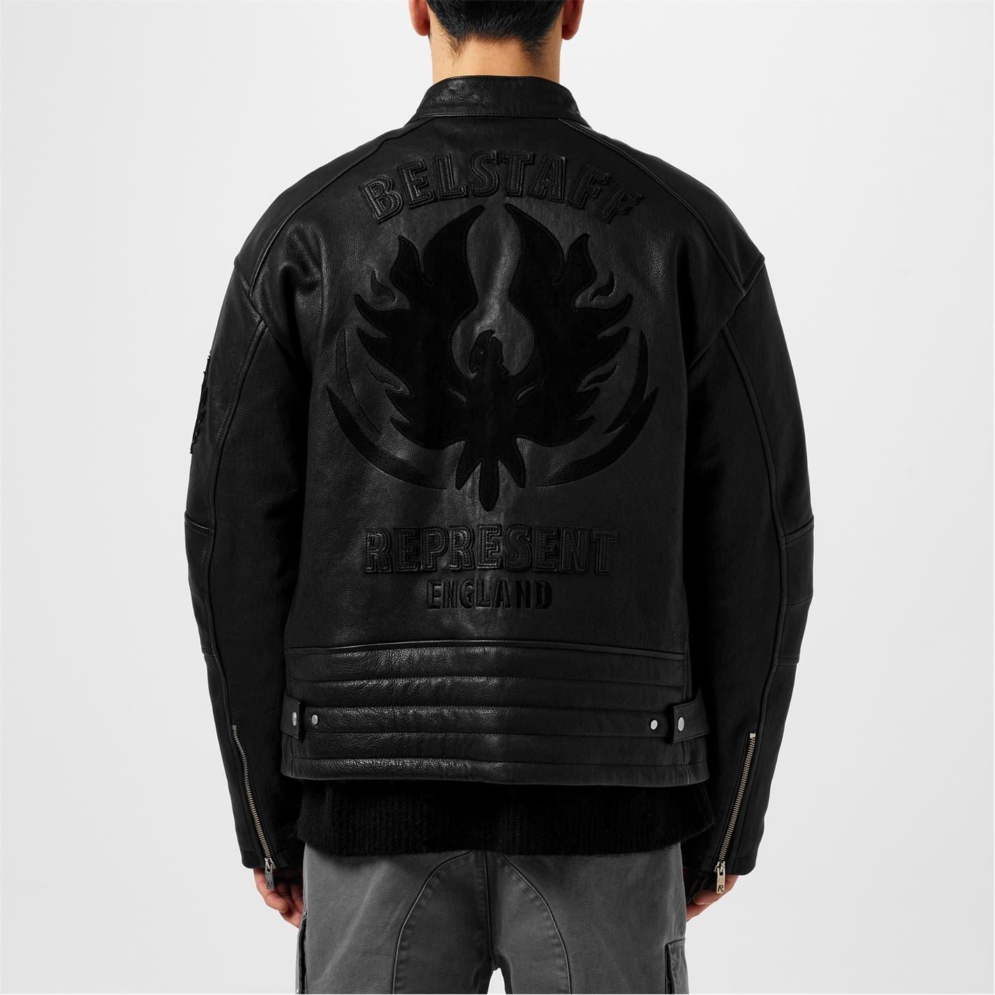 Represent X Belong Sleeve T-Shirtaff Leather Race Jacket