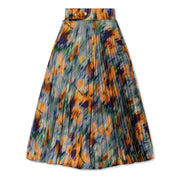 Off White Maxi Floral Patterned A-Line Skirt