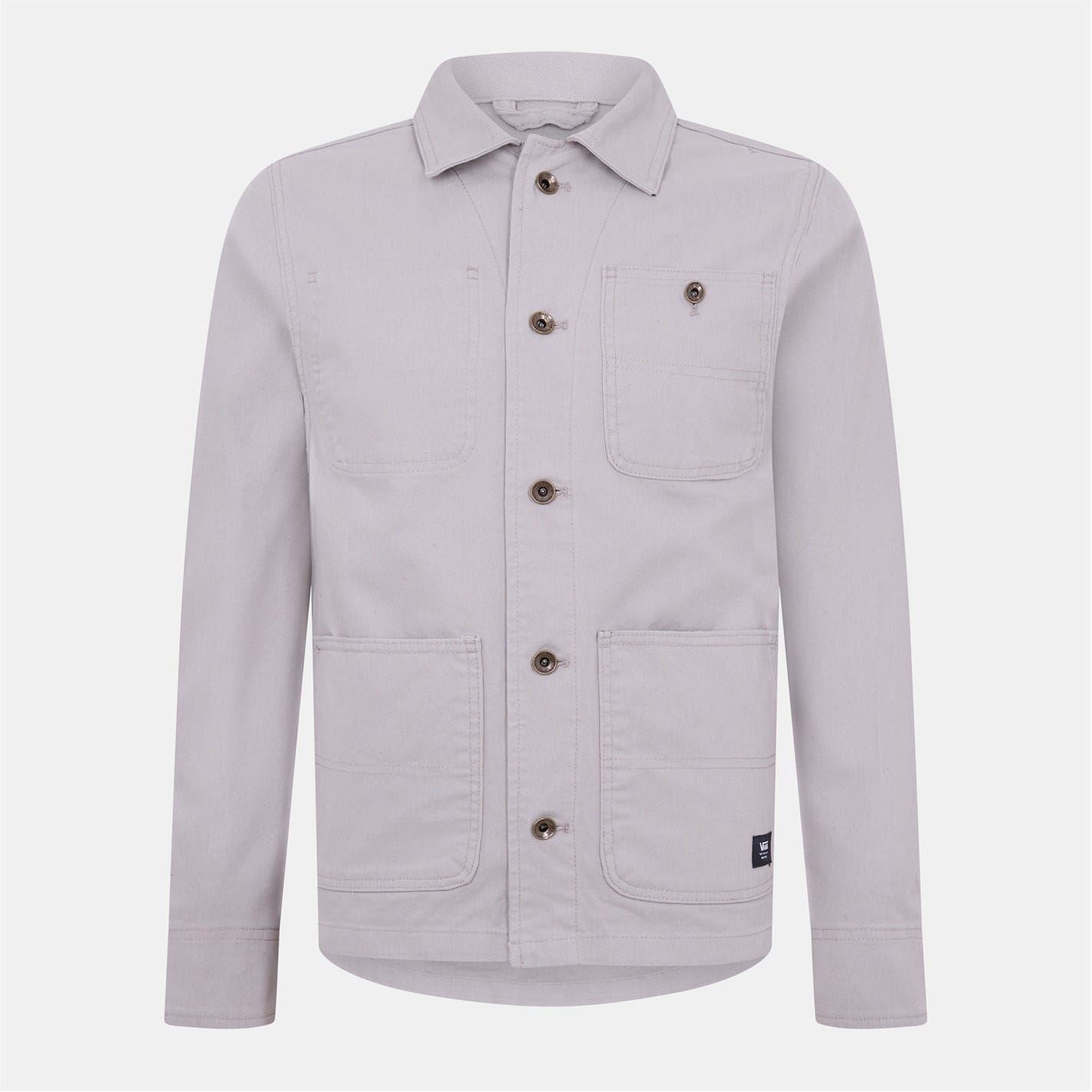 Vans London Solid Patterned Field Jacket with Chest Pocket
